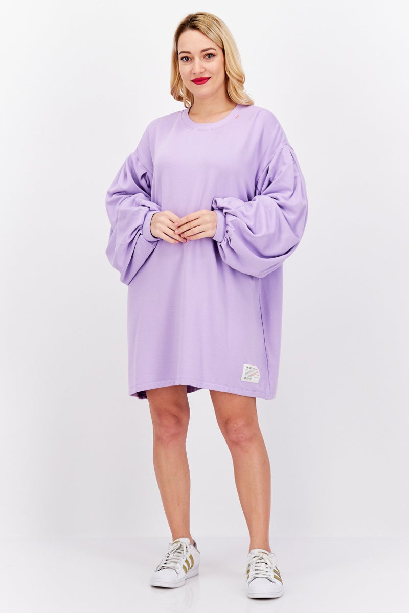 TRIBE OF 6 فستان ميني بسيط للنساء، لافندر - Image 2